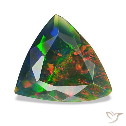 1.53ct multicolore opale nero, trillion, opaco