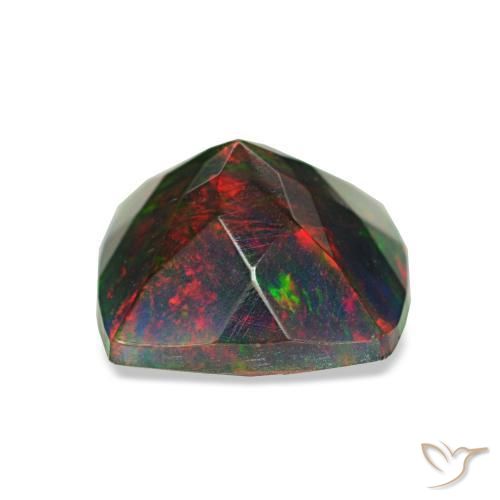 Opale nero naturale multicolore da 1,45 ct, taglio a cuscino, opaco