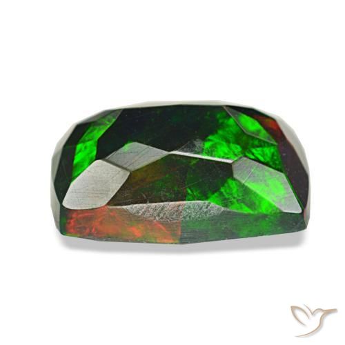 Opale nero naturale multicolore da 1,72 ct, taglio a cuscino, opaco