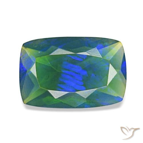 1.42ct multicolore opale nero, cuscino, traslucido