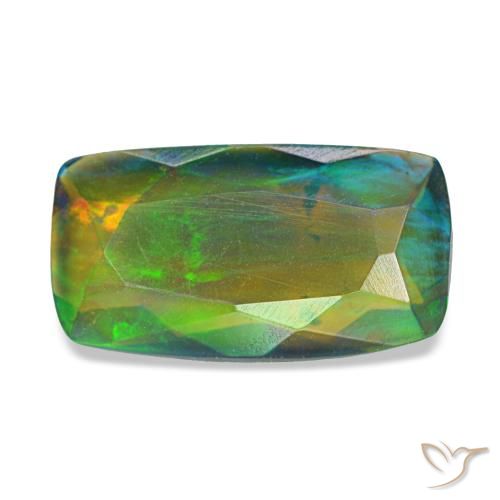 1.34ct multicolore opale nero, cuscino, traslucido