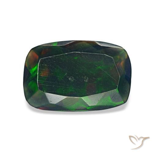 0.94ct multicolore opale nero, cuscino, traslucido