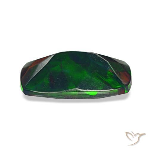 Opale nero naturale multicolore da 0,94 ct, taglio a cuscino, traslucido