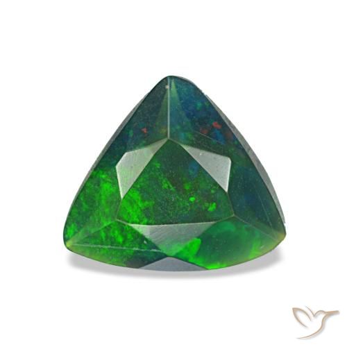 Opale nero naturale multicolore da 0,57 ct, trillion, traslucido