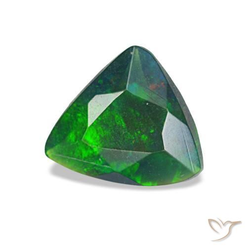 Opale nero naturale multicolore da 0,57 ct, trillion, traslucido