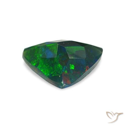 Opale nero naturale multicolore da 0,57 ct, trillion, traslucido