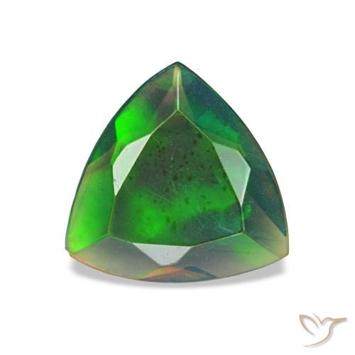 Opale nero naturale multicolore da 0,77 ct, trillion, traslucido
