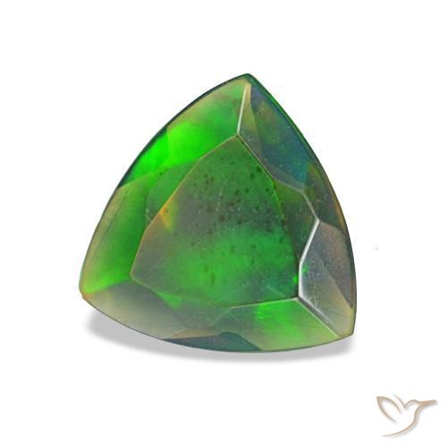 Opale nero naturale multicolore da 0,77 ct, trillion, traslucido