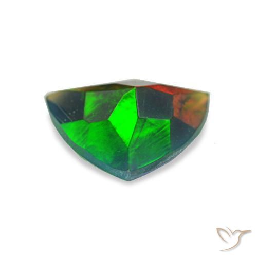 Opale nero naturale multicolore da 0,77 ct, trillion, traslucido