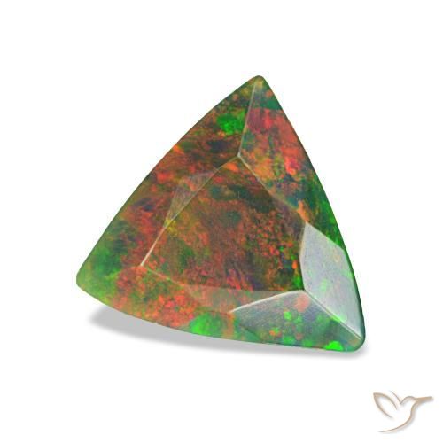 Opale nero naturale multicolore da 0,59 ct, trillion, opaco