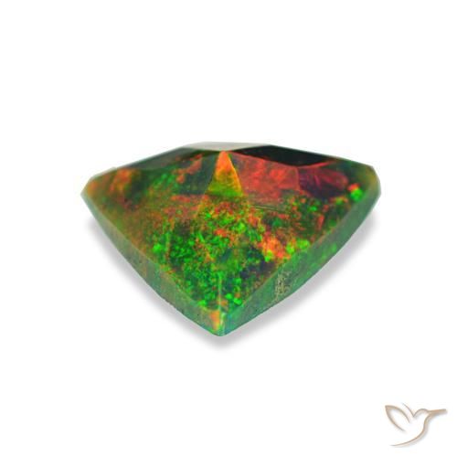 Opale nero naturale multicolore da 0,59 ct, trillion, opaco