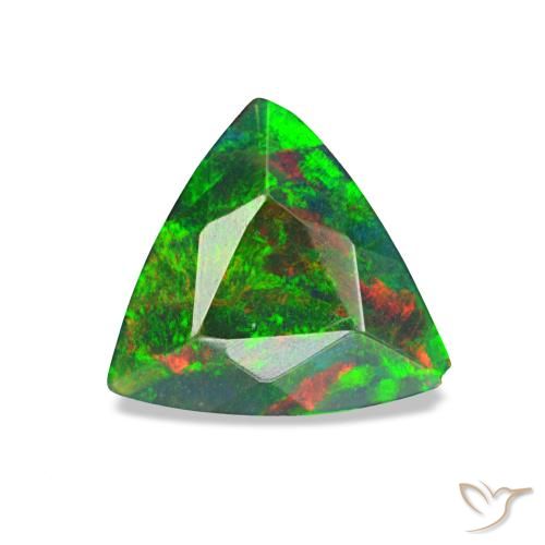 0.59ct multicolore opale nero, trillion, opaco