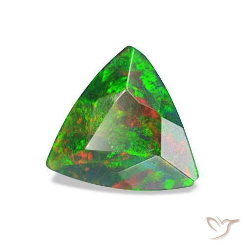 Opale nero naturale multicolore da 0,59 ct, trillion, opaco