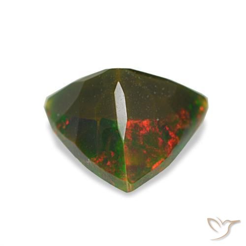 Opale nero naturale multicolore da 1,34 ct, trillion, opaco