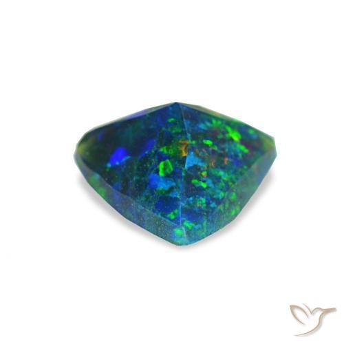 Opale nero naturale multicolore da 0,49 ct, trillion, opaco