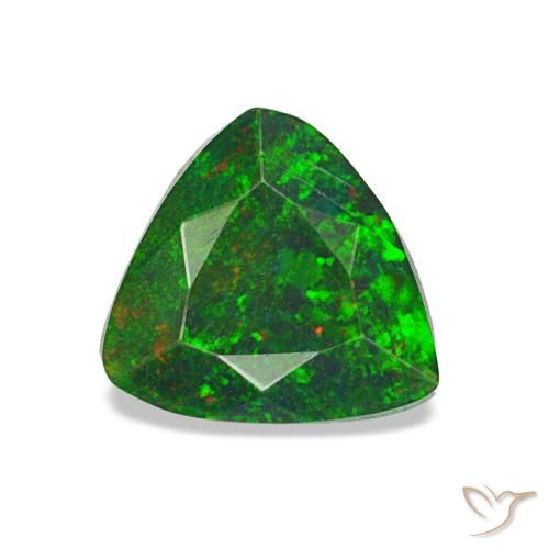 Opale nero naturale multicolore da 0,68 ct, trillion, opaco