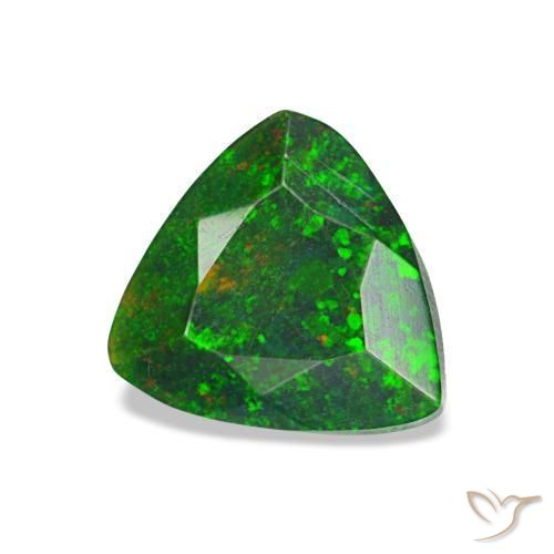 Opale nero naturale multicolore da 0,68 ct, trillion, opaco