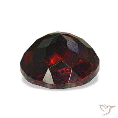 Opale nero naturale multicolore da 1,62 ct, taglio rotondo, opaco