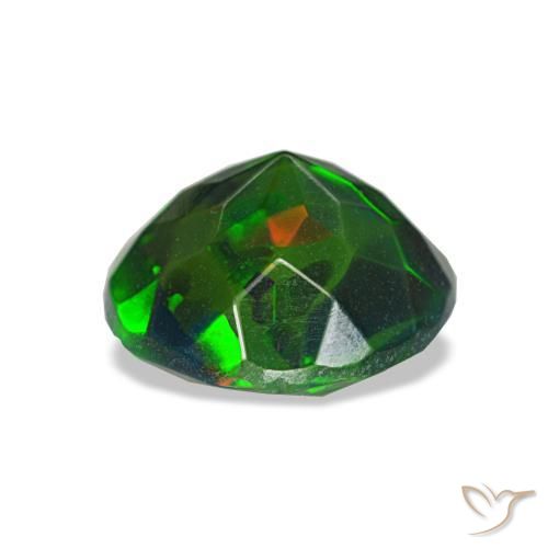 Opale nero naturale multicolore da 1,04 ct, taglio rotondo, opaco