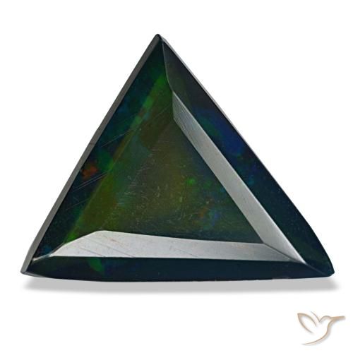 3.13ct multicolore opale nero, trillion, traslucido