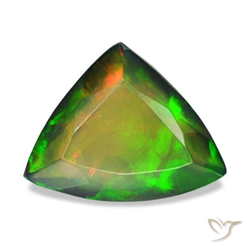 Opale nero naturale multicolore da 2,87 ct, trillion, traslucido