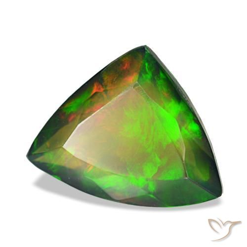 Opale nero naturale multicolore da 2,87 ct, trillion, traslucido