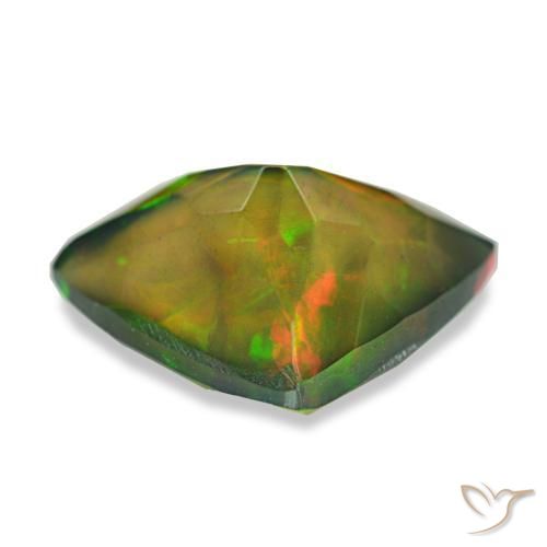 Opale nero naturale multicolore da 2,87 ct, trillion, traslucido