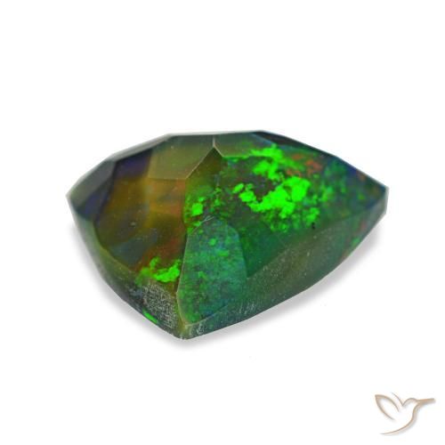 Opale nero naturale multicolore da 1,35 ct, trillion, traslucido