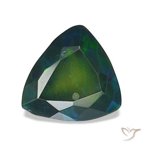 1.61ct multicolore opale nero, trillion, traslucido