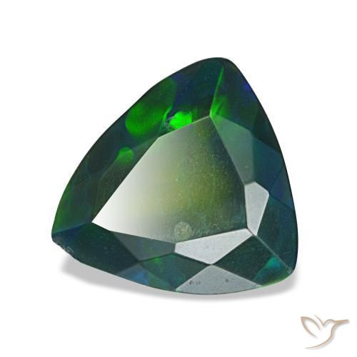 Opale nero naturale multicolore da 1,61 ct, trillion, traslucido