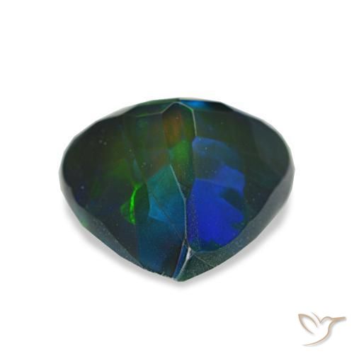 Opale nero naturale multicolore da 1,61 ct, trillion, traslucido
