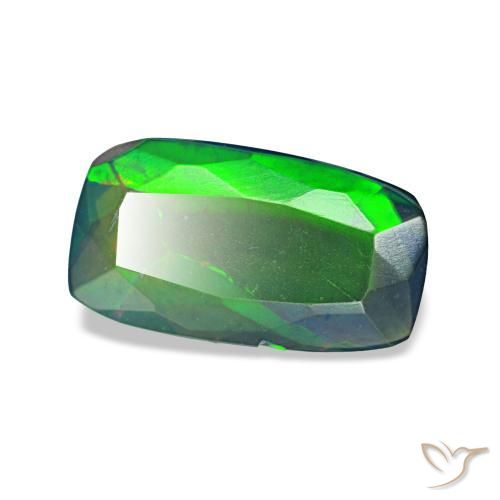 Opale nero naturale multicolore da 0,93 ct, taglio a cuscino, traslucido