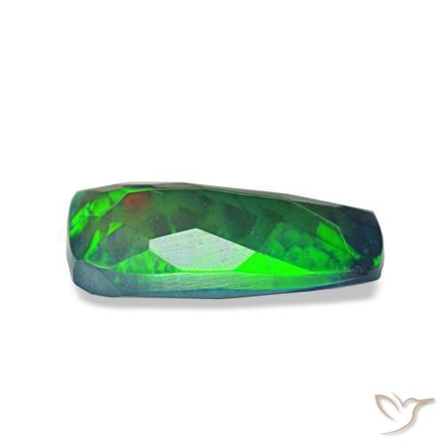 Opale nero naturale multicolore da 0,93 ct, taglio a cuscino, traslucido