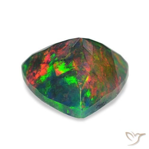 Opale nero naturale multicolore da 2,72 ct, trillion, opaco