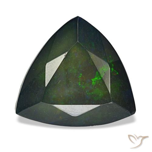Opale nero naturale multicolore da 2,57 ct, trillion, opaco
