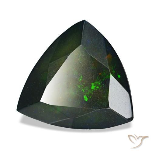 Opale nero naturale multicolore da 2,57 ct, trillion, opaco