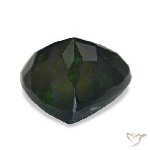 Opale nero naturale multicolore da 2,57 ct, trillion, opaco