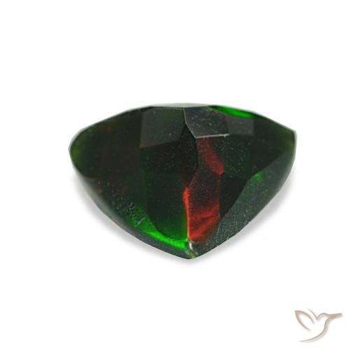 Opale nero naturale multicolore da 1,06 ct, trillion, opaco