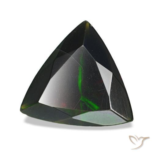 Opale nero naturale multicolore da 1,28 ct, trillion, opaco