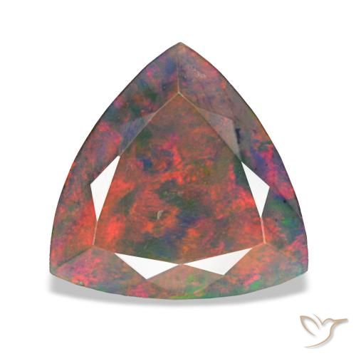 Opale nero naturale multicolore da 1,94 ct, trillion, opaco