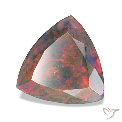 Opale nero naturale multicolore da 1,94 ct, trillion, opaco