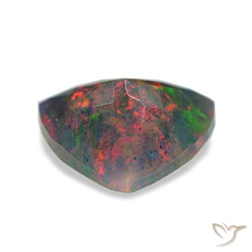 Opale nero naturale multicolore da 1,94 ct, trillion, opaco