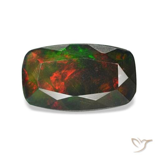Opale nero naturale multicolore da 0,71 ct, taglio rotondo, opaco