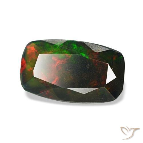 Opale nero naturale multicolore da 0,71 ct, taglio rotondo, opaco