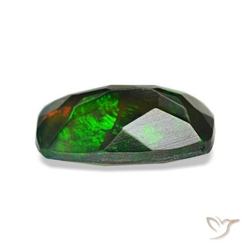 Opale nero naturale multicolore da 0,71 ct, taglio rotondo, opaco