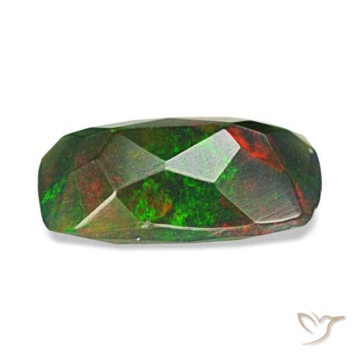 Opale nero naturale multicolore da 1,21 ct, taglio a cuscino, traslucido