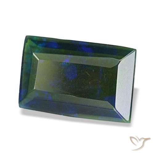Opale nero naturale multicolore da 1,49 ct, baguette, traslucido