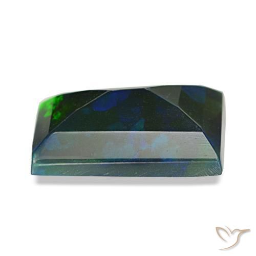 Opale nero naturale multicolore da 1,49 ct, baguette, traslucido