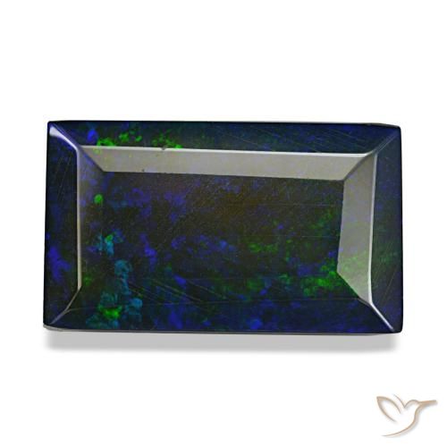 Opale nero naturale multicolore da 4,75 ct, baguette, traslucido