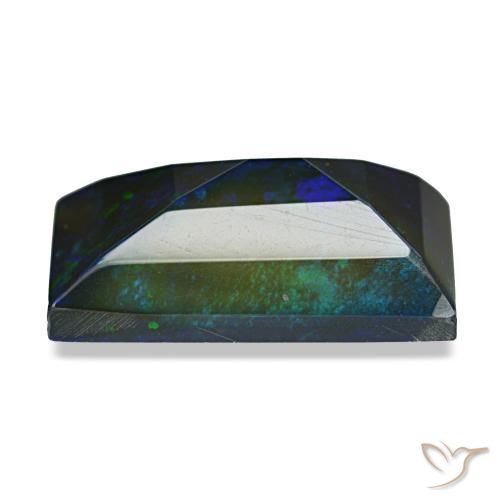 Opale nero naturale multicolore da 4,75 ct, baguette, traslucido